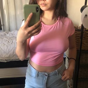 NWOT Pink Crop Top